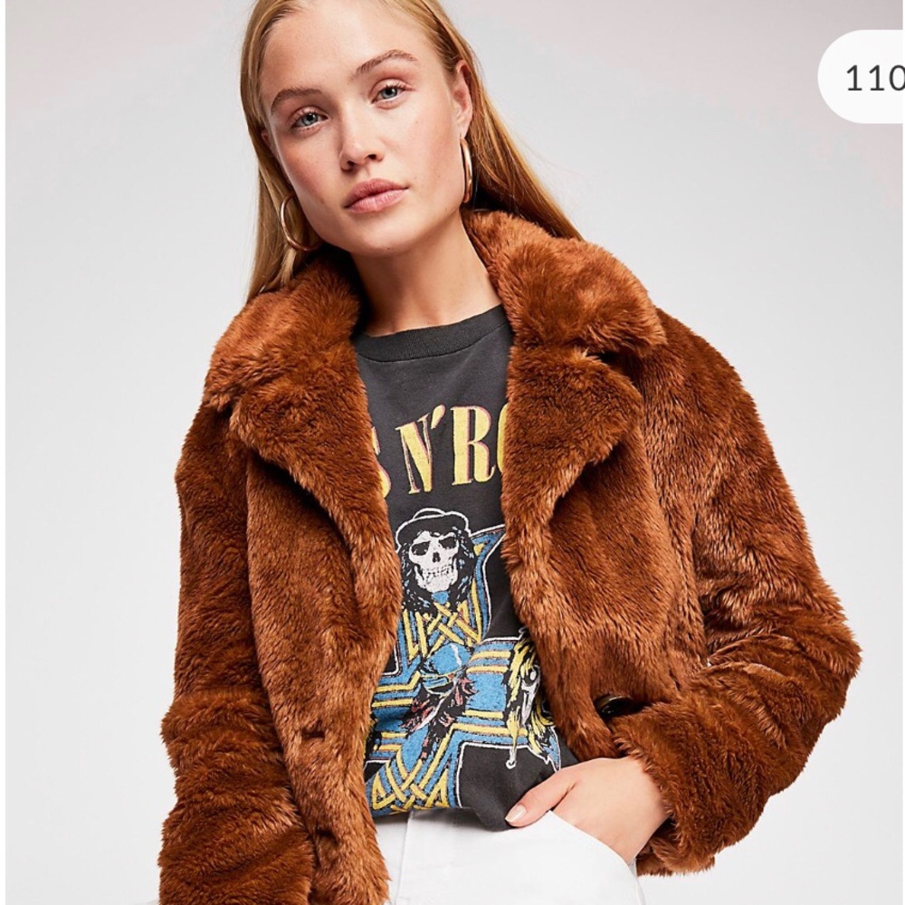 Free People Mena faux fur coat, NEVER WORN! NWOT!